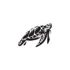 turtle silhouette illustration retro design