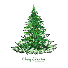 Holiday decorative christmas tree greeting card background