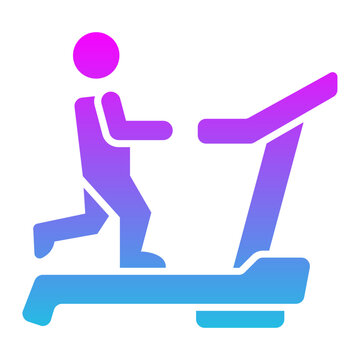 Treadmill Glyph Gradient Icon