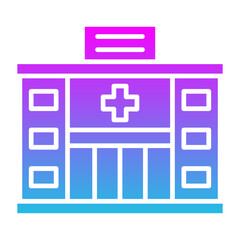 Hospital Glyph Gradient Icon