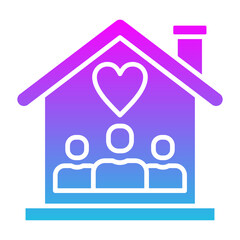 Shelter Glyph Gradient Icon