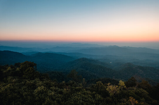 Scenic View Of Mountains During Sunset