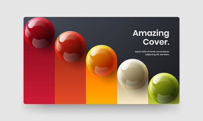 Modern brochure design vector illustration. Colorful 3D spheres catalog cover concept.