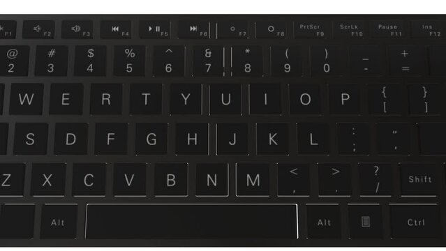Animation Closeup of black pc keyboard and mouse keyboard is very useful tool for personal computer, it is necessary to write words 3D rendering