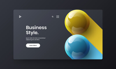 Amazing annual report vector design layout. Geometric realistic spheres corporate identity concept.