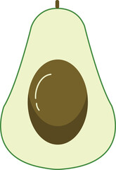 Hand drawn style fruit avocado
