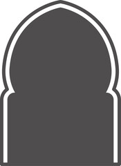 Arabic window and door. Silhouette of Islamic architecture element. 