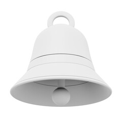 White bell, notification symbol. 3d rendering. PNG icon on transparent background.