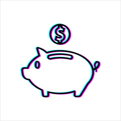 Coin Money Box Piggy Bank Glitch M_2104001