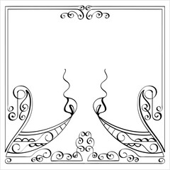 Diwali Diya Pen Ink Style M_2104003