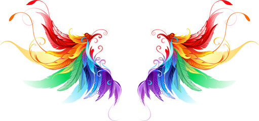 fluffy rainbow wings