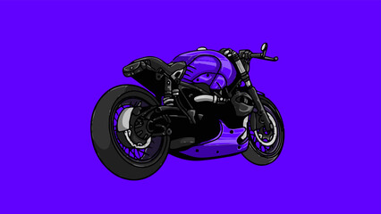 Custom Motorcycle Vector Illustration cafe racer