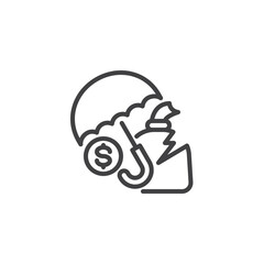 Savings crisis line icon