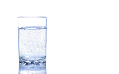 A glass of clean water isolated on white background.	