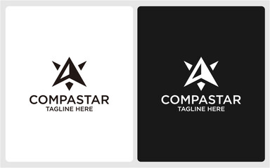 LOGO COMBINED COMPASS AND STAR MODERN ABSTRACT