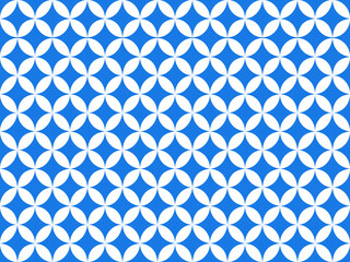 Seamless geometric ornamental pattern on blue background.