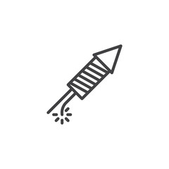 Firework rocket line icon