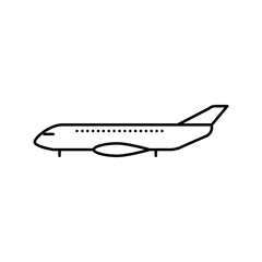 regional jet airplane aircraft line icon vector illustration
