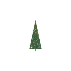 Fototapeta na wymiar Сhristmas trees, vector, simple flat illustration, cute, minimalism, orange, green