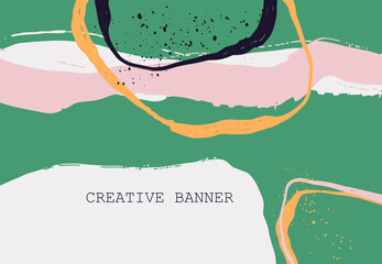 Abstract trendy universal artistic banner template. Vector illustration.