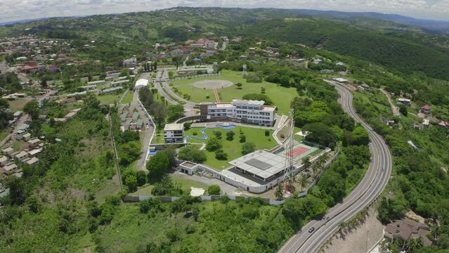 Beautiful view of resort apartment on hill in Aburi, Ghana