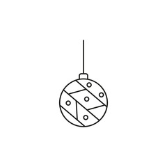 Christmas tree toy, line art, simple minimalistic design, black and white