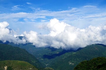 Fototapeta premium 台湾 阿里山の山々の風景 