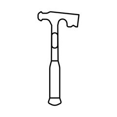 drywall hammer tool line icon vector illustration