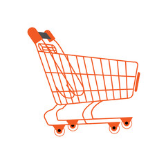 shopping cart isolated on white