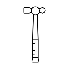 ballpeen hammer tool line icon vector illustration