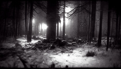 Fototapeta premium Mysterious forest in the night