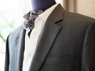 Close up of suit bespoke tailor and detail