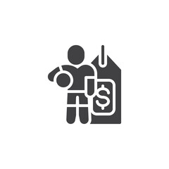 Valuable football player vector icon