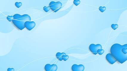 Fototapeta na wymiar Blue purple Valentine christmas new year 3d design background with love heart shaped balloon. Vector illustration, greeting banner, card, wallpaper, flyer, poster, brochure, wedding invitation