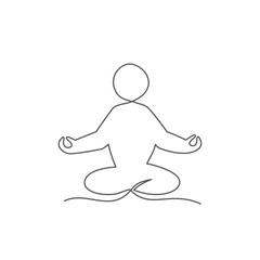 Yoga One line drawing on white background