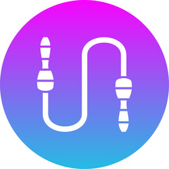 Jumping Rope Gradient Circle Glyph Inverted Icon