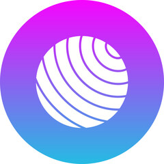 Gym Ball Gradient Circle Glyph Inverted Icon