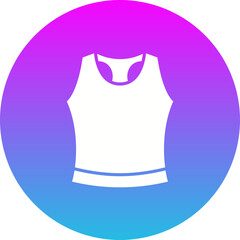 Tank Top Gradient Circle Glyph Inverted Icon