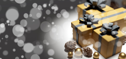 Christmas background with christmas decoration - 3d rendering