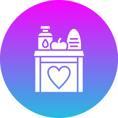 Food Donation Gradient Circle Glyph Inverted Icon