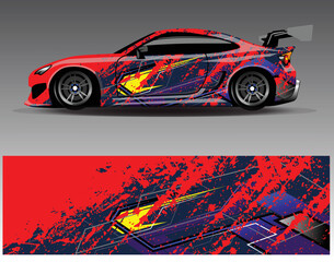 Car wrap decal design vector, custom livery race rally car vehicle sticker and tinting