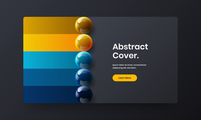 Unique book cover design vector illustration. Isolated 3D balls front page concept.
