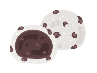 豆大福の断面のイラスト