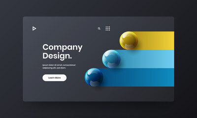 Original 3D spheres corporate identity template. Isolated presentation vector design illustration.