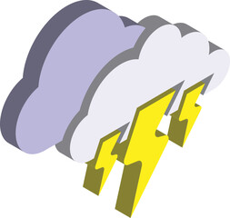 thunder illustration in 3D isometric style