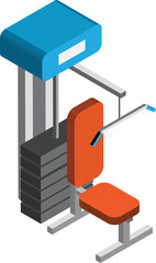 Weight lifting equipment illustration in 3D isometric style