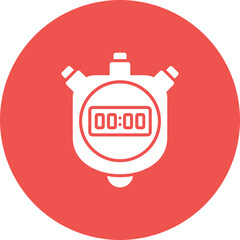Stopwatch Multicolor Circle Glyph Inverted Icon