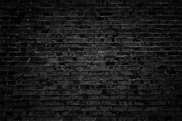 Obraz na płótnie Canvas Black brick wall background abstract concrete wall or Old cement grunge background with black empty.