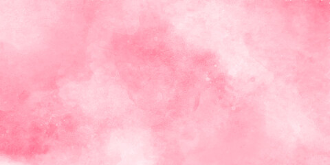 Pastel pink abstract painted watercolor aquarelle paper template design texture background banner. cloud and sky on sweet gradient color with grunge texture
