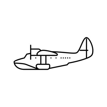 recommend clip art: seaplane airplane aircraft line icon vector illustration